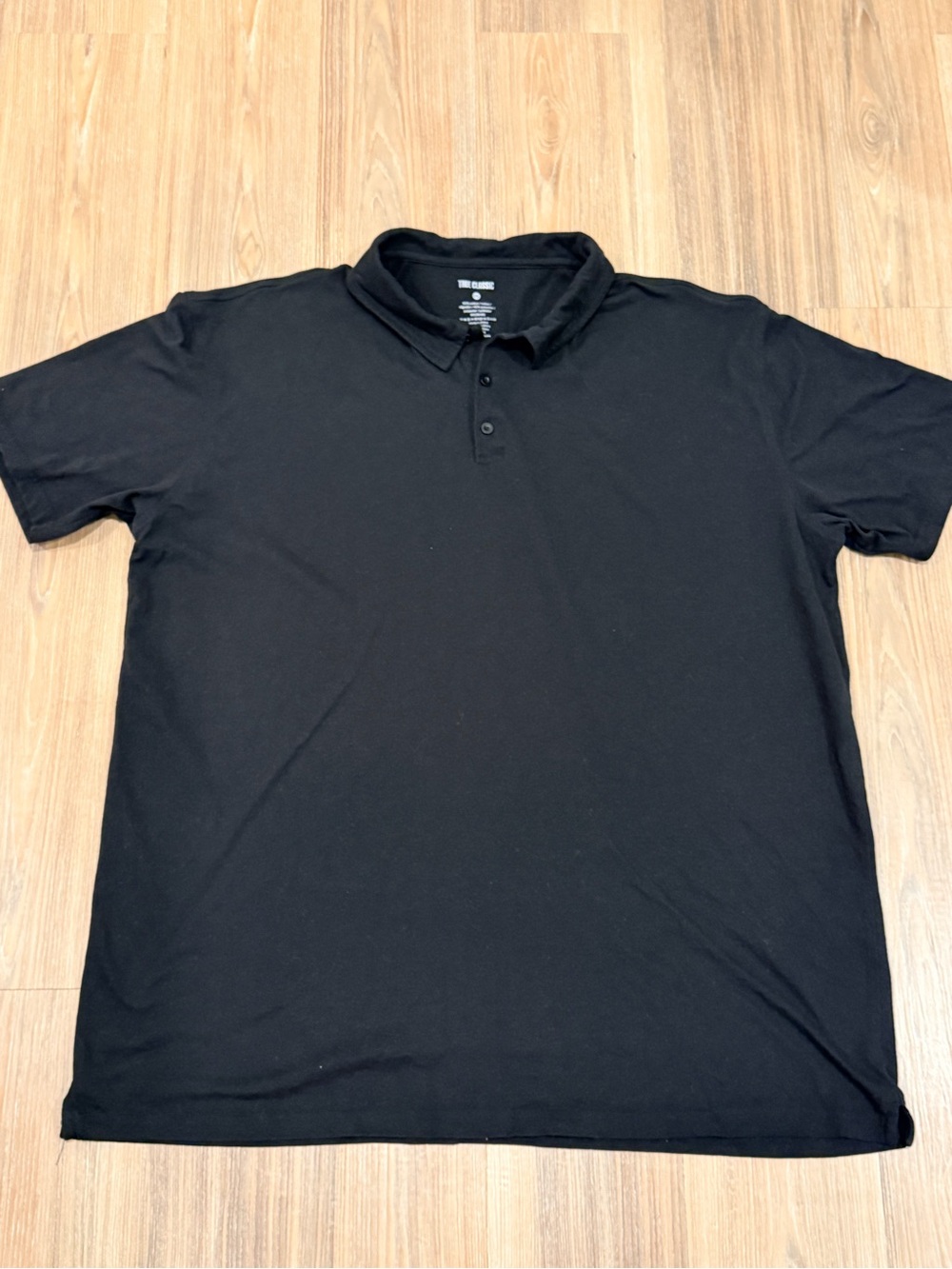 True Classic Men's XXL Black Polo Shirt - Classic Short Sleeve